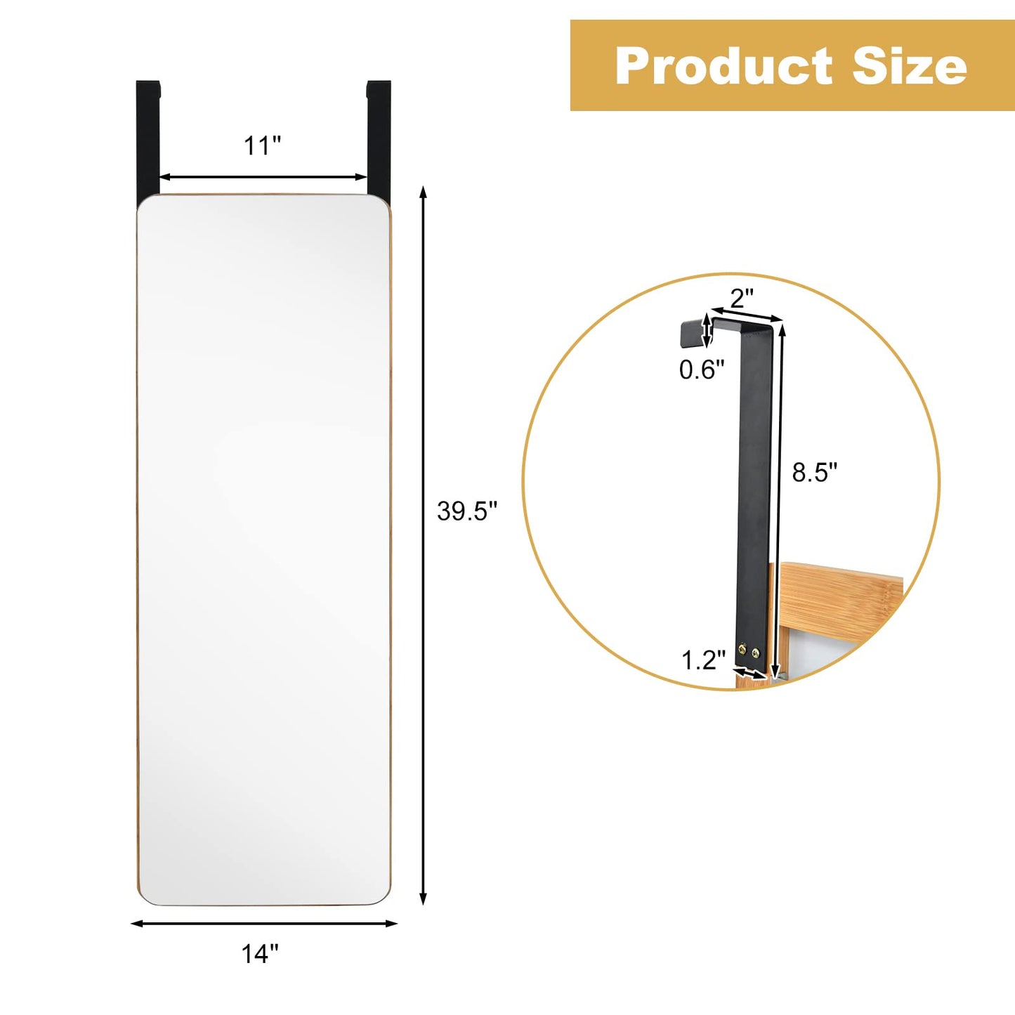 Miroir de porte Tangkula