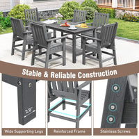 Tangkula 6 Pcs Patio Dining Bench Set for Garden