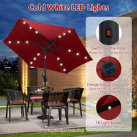 Tangkula 7.5 ft Solar LED Patio Umbrella