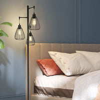 Tangkula Industrial Floor Lamp with 3 Hanging Lampshades