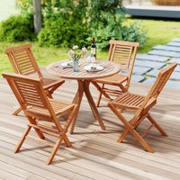 Tangkula Teak Wood Folding Patio Chairs Set of 2/4(25" x 19" x 35.5")