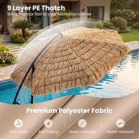Tangkula 10 FT Tiki Patio Umbrella with Crank Handle