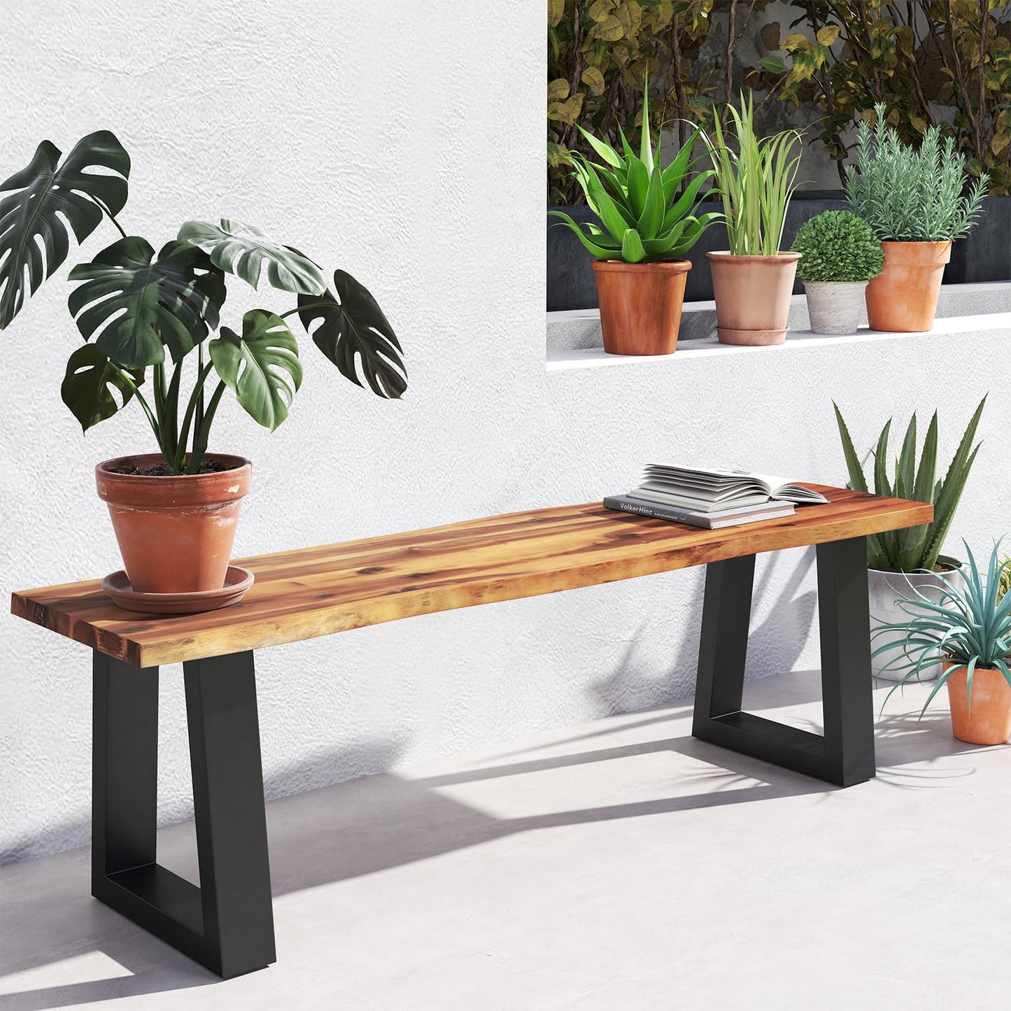 Tangkula Outdoor Bench 2 Person Set