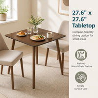 Tangkula 27" Small Dining Table Wooden Square Table for 2-4