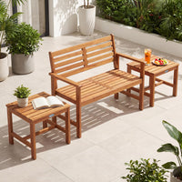 Tangkula 17" Patio Acacia Wood Side Table