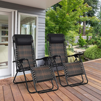 Tangkula Patio Rattan Zero Gravity Lounge Chair