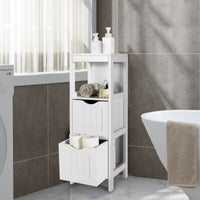 Side Floor Cabinet with 2 Switchable Drawers - Tangkula
