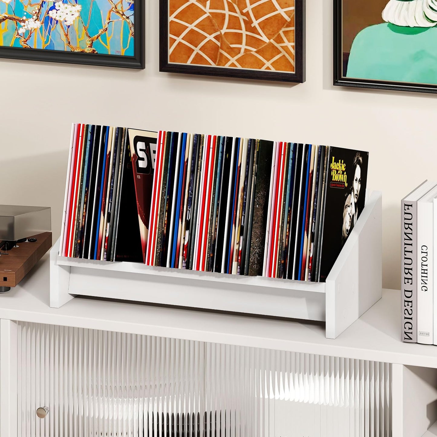 Étagère de bureau en bois Tangkula pour magazines, livres de cuisine et CD