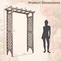 Tangkula 85" Wood Garden Arch Trellis for Climbing Plants