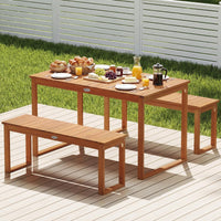 Tangkula 43.5" 2-Person Acacia Wood Outdoor Bench (1/2)