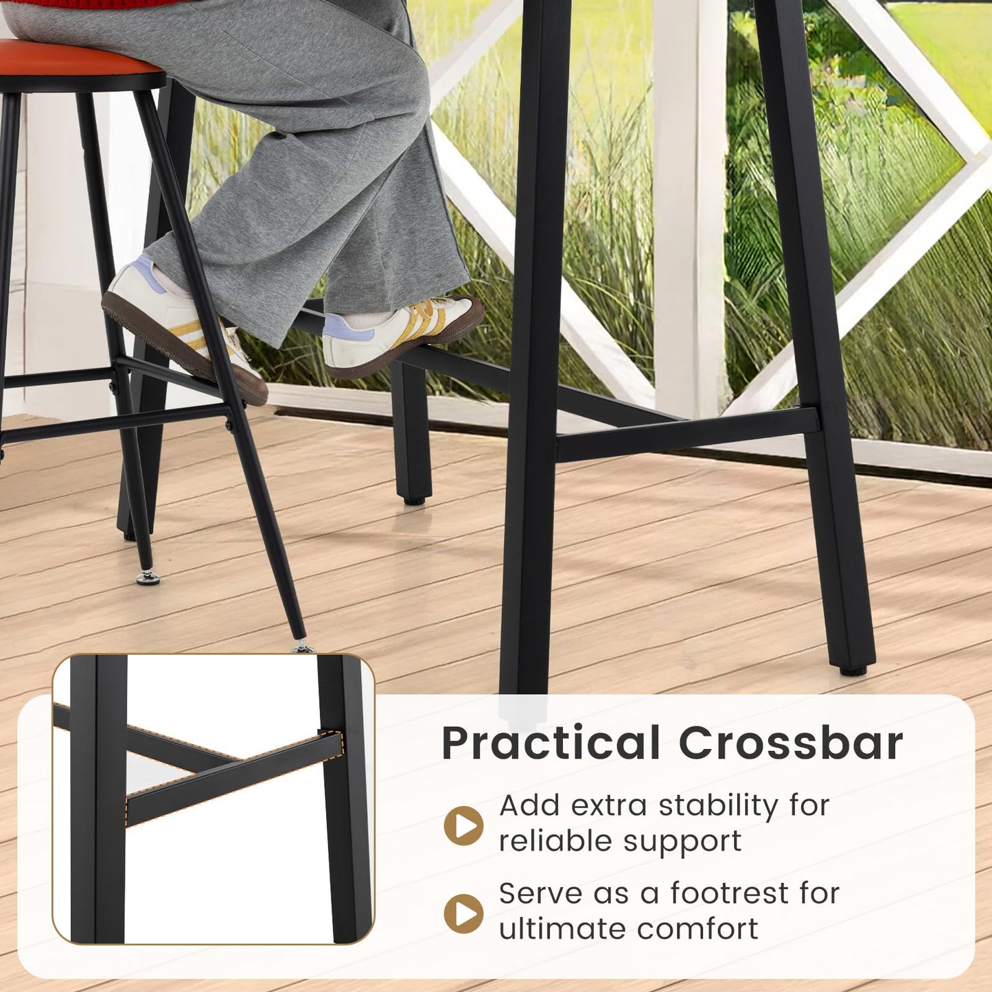 Tangkula 36" Patio Counter Height Bar Table