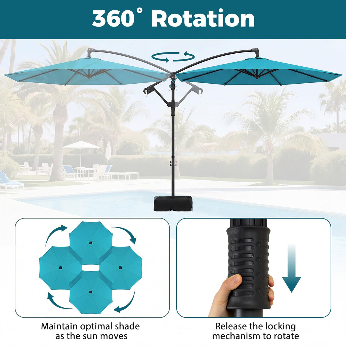 Tangkula 10ft Patio Umbrella with Base Included