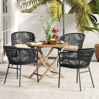 Tangkula Patio Chairs Set of 4 w/Curved Backrest
