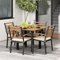 Tangkula 5 Pieces Patio Dining Set Outdoor Dining Table and Chairs with Cushions