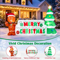 Tangkula 9.5 FT Lighted Inflatable Merry Christmas Sign Outdoor Decoration