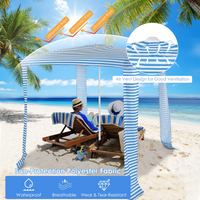 6.6' x 6.6' Foldable Beach Cabana - Tangkula