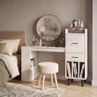 Tangkula Computer Desk with Storage Drawers & Bookshelf