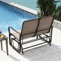 Banc de jardin Tangkula Gilder 2 places en tissu avec dossier haut