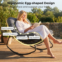 Tangkula Oversized Egg-Shaped Papasan Rocking Chair
