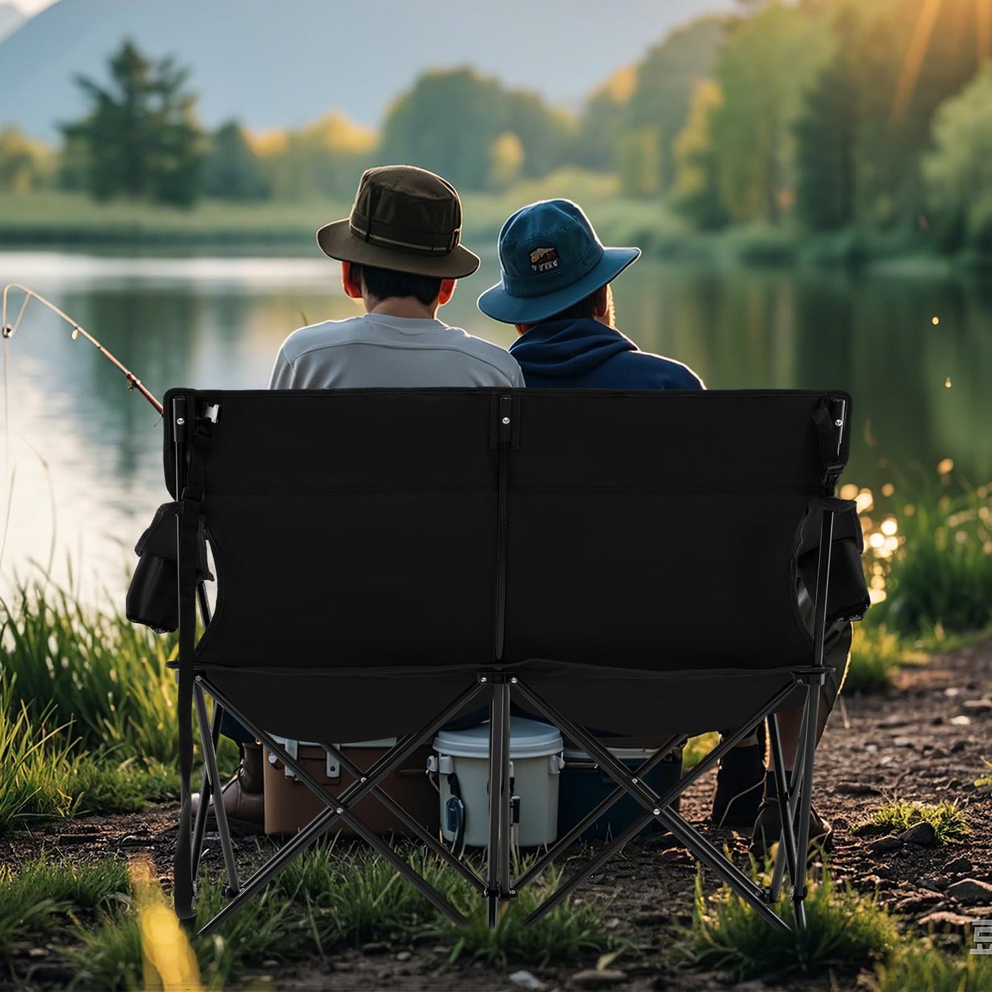 Tangkula 2 Person Camping Chair with Cup Holders