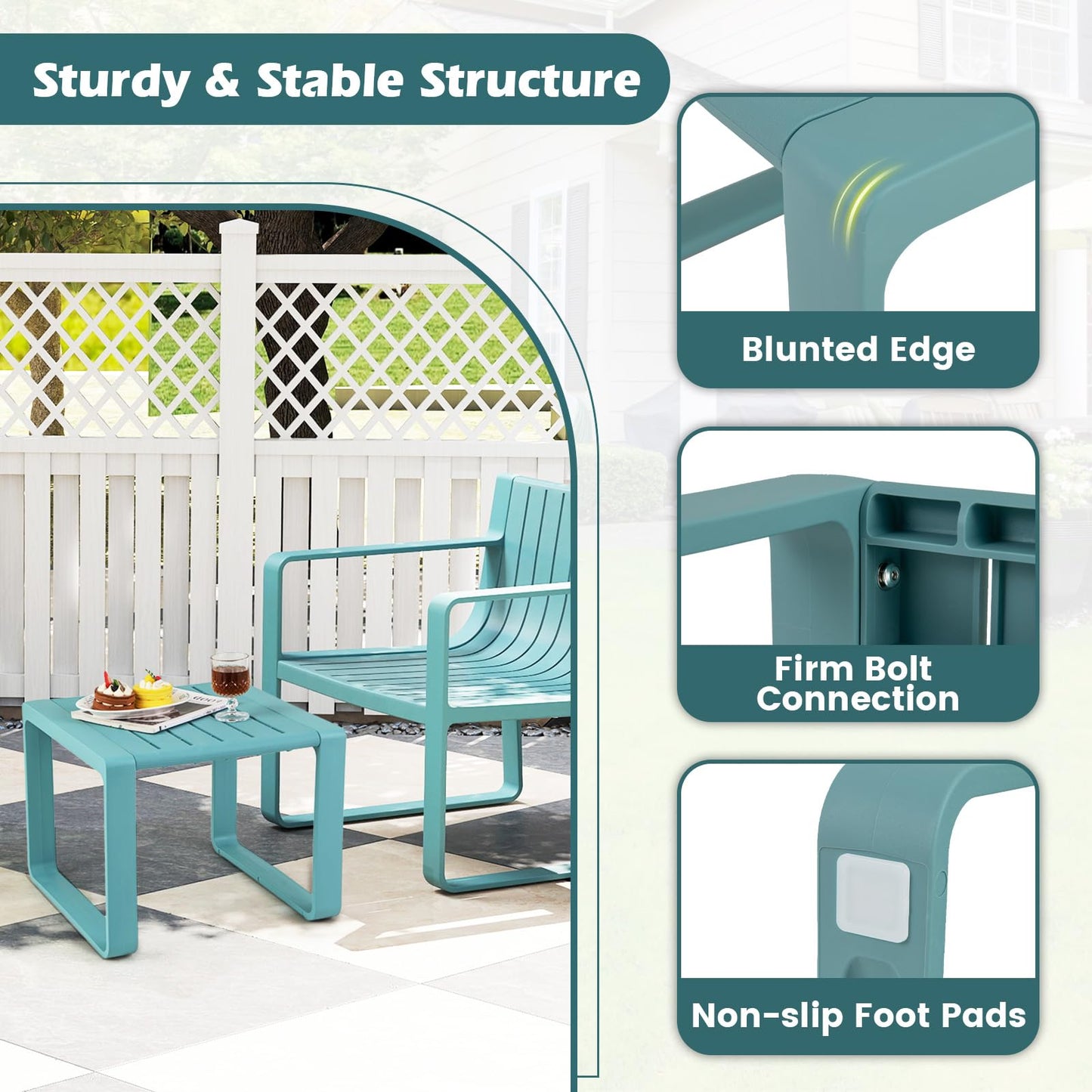 Tangkula 3 Piece Patio Furniture Set