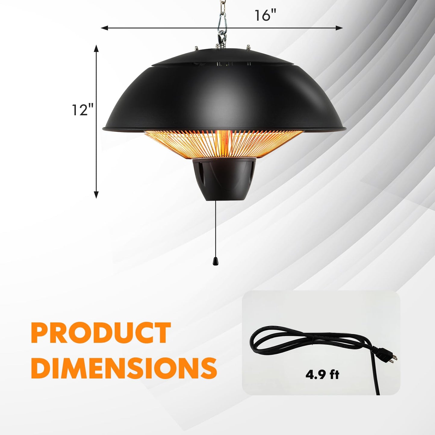 Tangkula 1500W Hanging Patio Heater