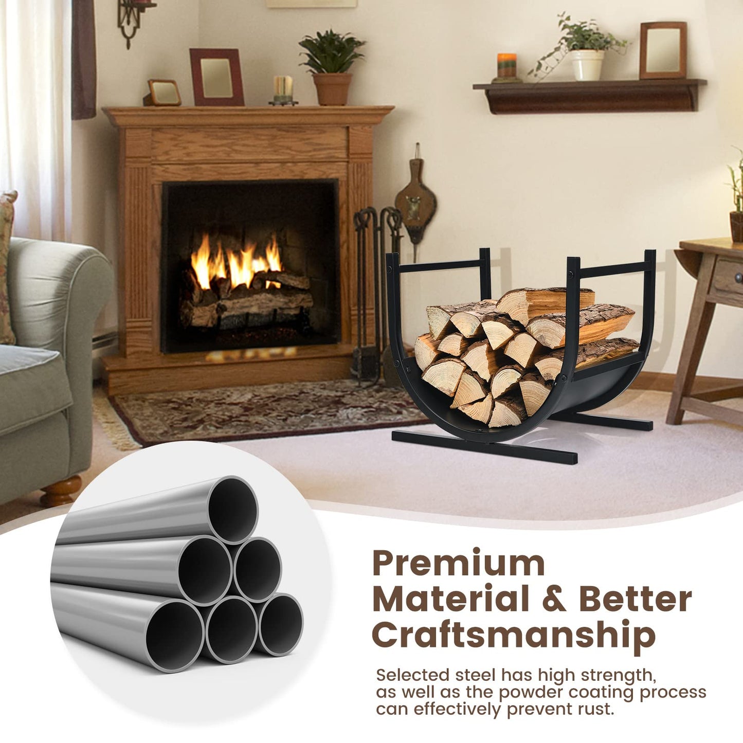 Tangkula U-Shaped Firewood Rack