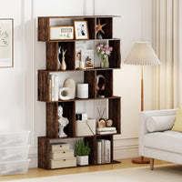 Tangkula 5-Tier Geometric Bookshelf 62”H Bookcase(1/2)