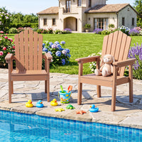 Chaise Adirondack d'extérieur Tangkula avec dossier haut et accoudoirs larges pour terrasse ou piscine