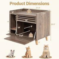 Tangkula Farmhouse Litter Box Enclosure