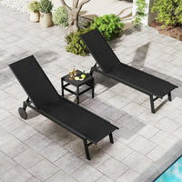 Tangkula Lounge Chair Outdoor with Wheels(1/2)