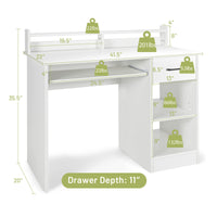 Tangkula Computer Desk with Drawer & Keyboard Tray