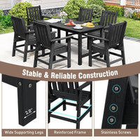 Tangkula 7 Pieces Patio Dining Set with 1.77” Umbrella Hole