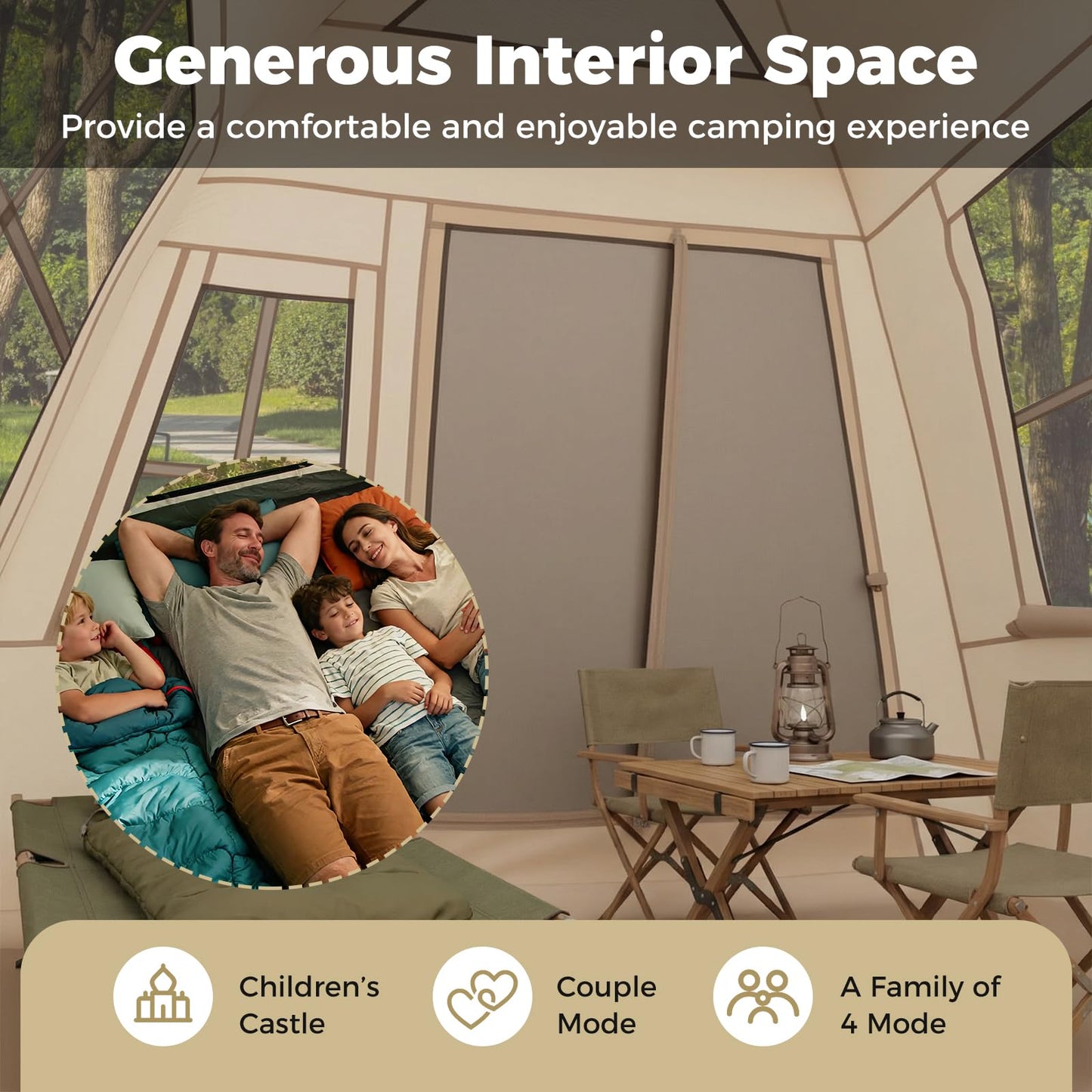 Tangkula 4 Person Camping Tent with Removable Rainfly