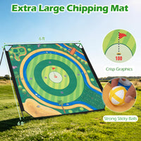 Tangkula Golf Chipping Game Set with Carry Bag 6 FT Large Golf Target Mat