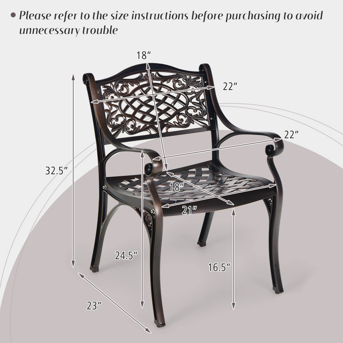 Tangkula 2 Pieces Outdoor Bistro Dining Chair Set