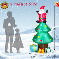 Tangkula  Inflatable Christmas Tree, LED Lights, Built-in Sandbags & Stakes, Indoor Outdoor Holiday Decor