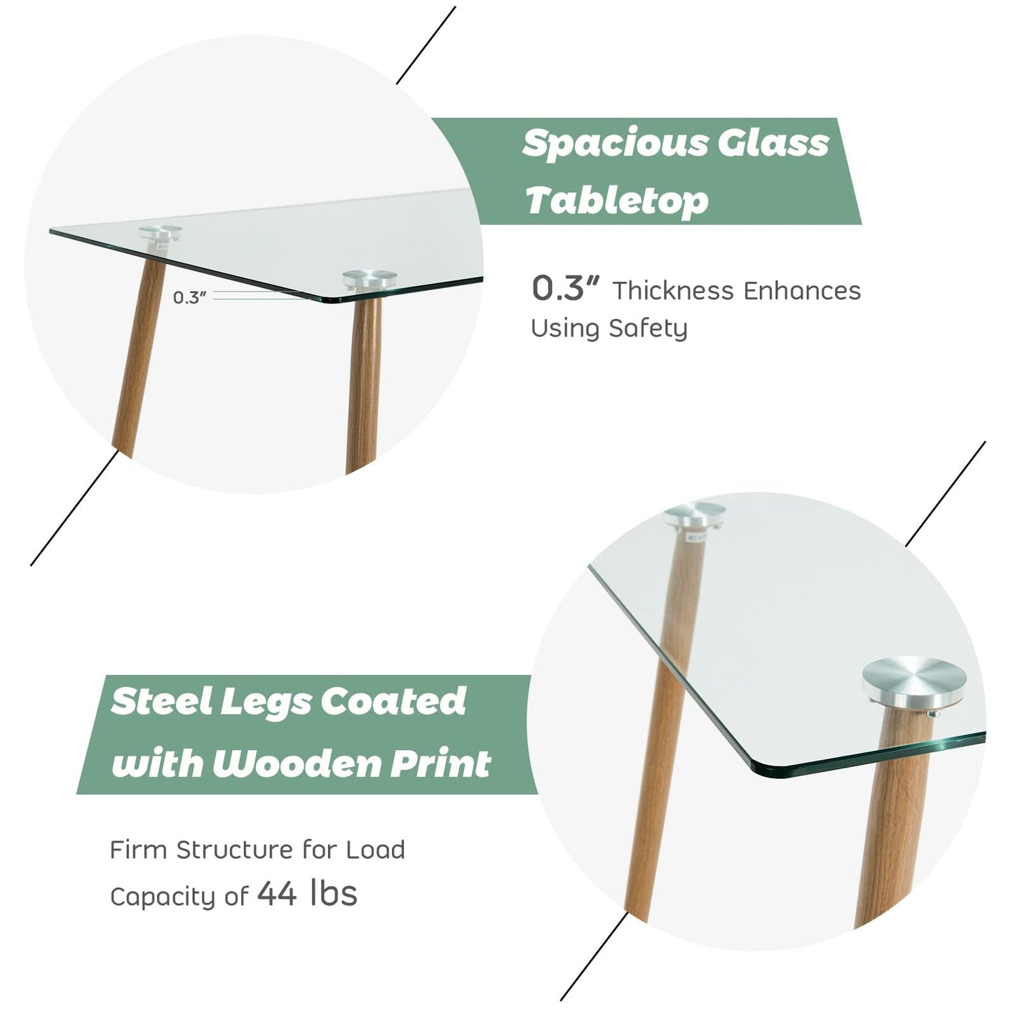 Tangkula 5 Pieces Dining Room Table Set, Modern Table & Chair Set for 4