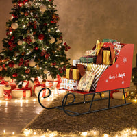 Tangkula Metal Christmas Santa Sleigh Basket