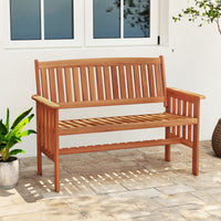 Banc de jardin extérieur en bois Tangkula pour porche d'entrée