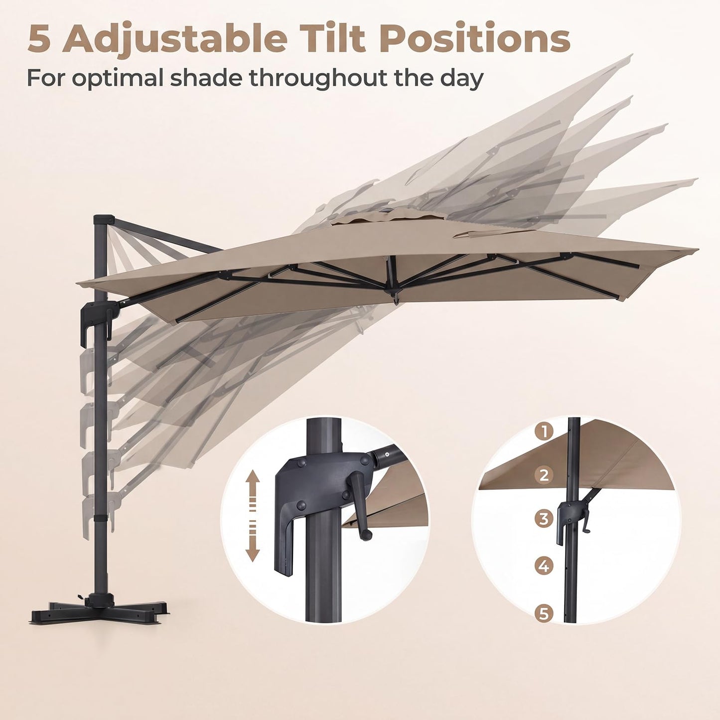 Tangkula Patio Umbrella Large Offset Cantilever Outdoor Umbrella(10x13 FT)