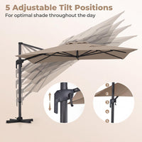 Tangkula Patio Umbrella Large Offset Cantilever Outdoor Umbrella(10x13 FT)