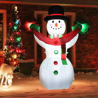 Tangkula 6 FT Christmas Inflatable Snowman with Internal LED Lights Banner Top Hat Scarf