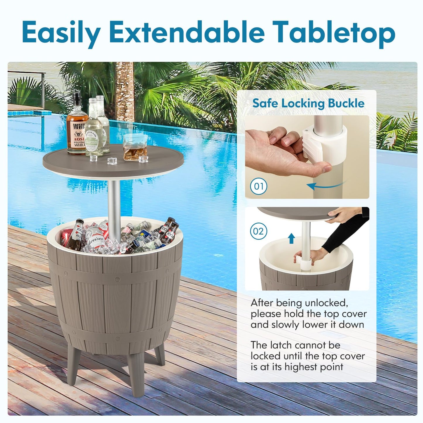 Tangkula 10 Gallon Cooler Bar Table