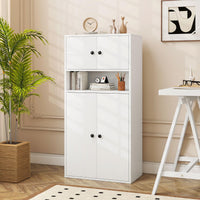 Tangkula 44” Tall Bookshelf with Doors 5-Tier Floor Standing