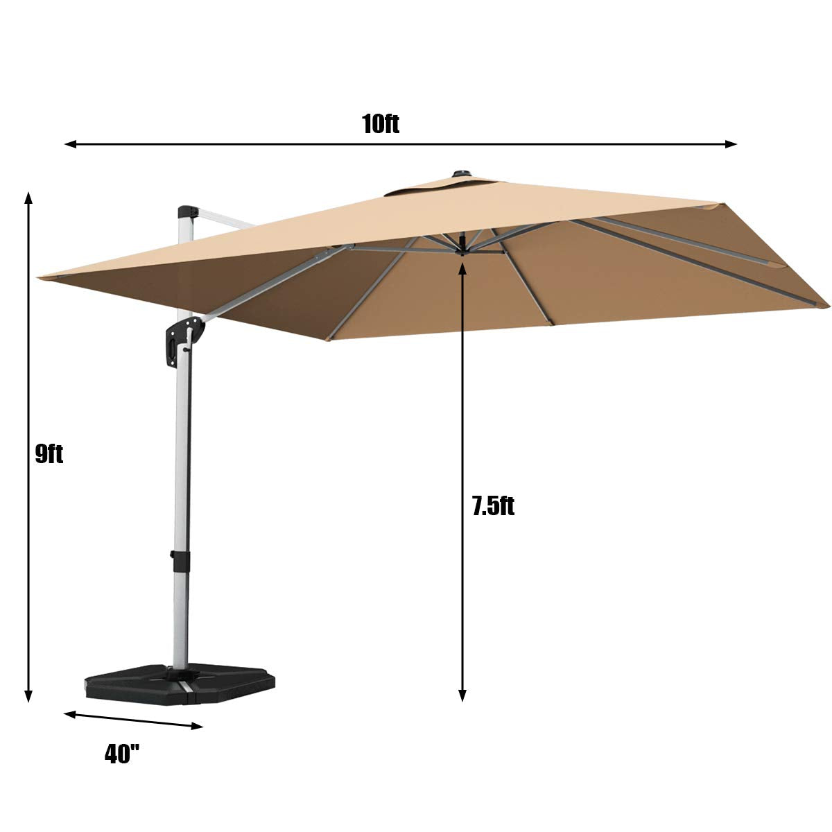 Tangkula 10 Ft Offset Patio Umbrella with Base Included