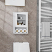 Tangkula Bathroom Cabinet With Door and Open Shelf