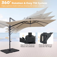 Tangkula 10 FT Solar Patio Umbrella with Base Included