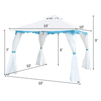 Tangkula 10 x 10 ft Patio Steel Gazebo with Side Walls