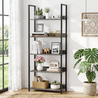 Tangkula 61”H Open Bookcase with Metal Frame